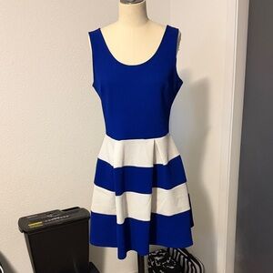 Blue and White Striped Dress